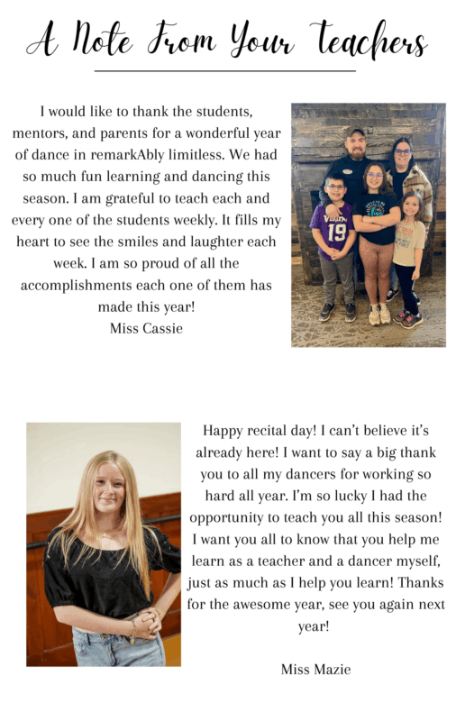 Page 6 of Let's Get It Started Recital 2025 Program